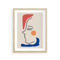 Plakat w ramie 30x40 - Impresje Kształtów - abstrakcyjny obraz, przypomina twarz - rama drewno