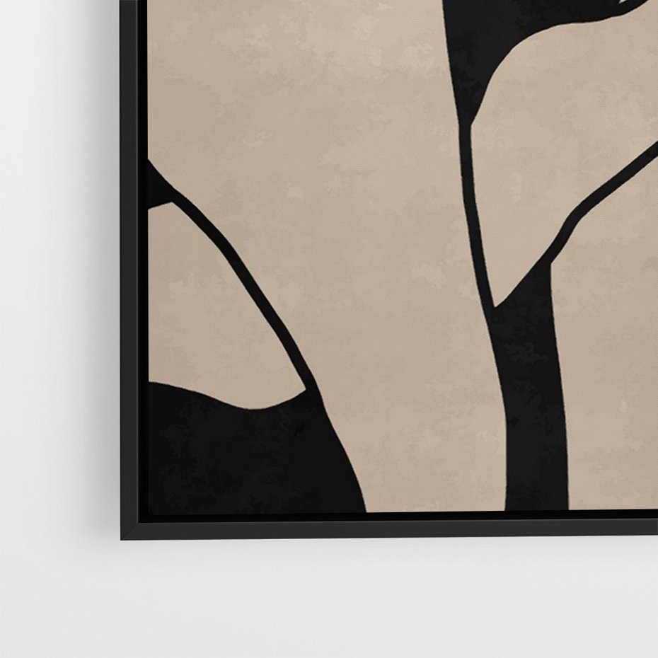 Obraz w ramie 50x70 - Nocne Pochłonięcia - abstrakcyjne linie, mroczny plakat - rama czarna