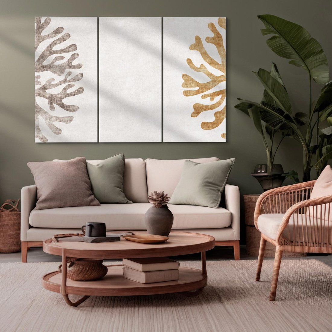 Obraz na płótnie 120x80 - Beżowa Symfonia Rafy - beżowa grafika, tło jak płótno