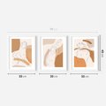 Zestaw obrazy w ramie 30x40 galeria - Kobieta, abstrakcja, one-line, nowoczesny - rama biała