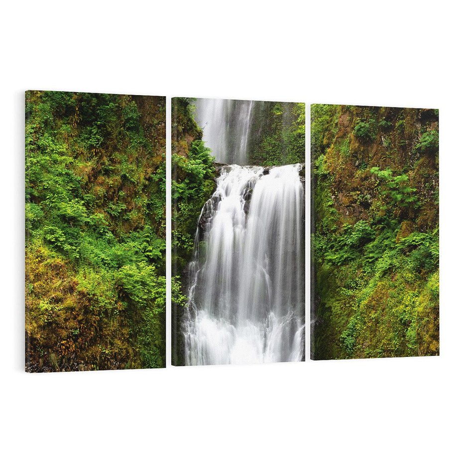 Obraz na płótnie 120x80 - Siła i Urok Natury - wodospad, las