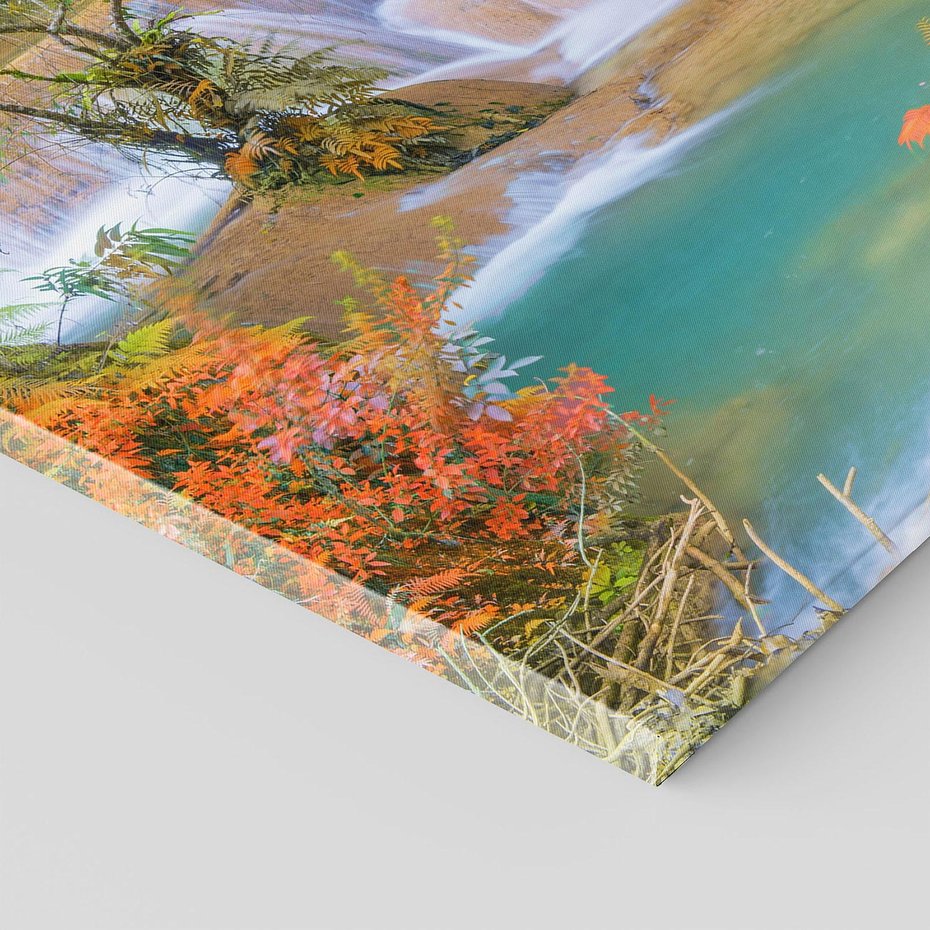 Obraz na płótnie 120x80 - Urok laotańskiego wodospadu - Laos, Azja