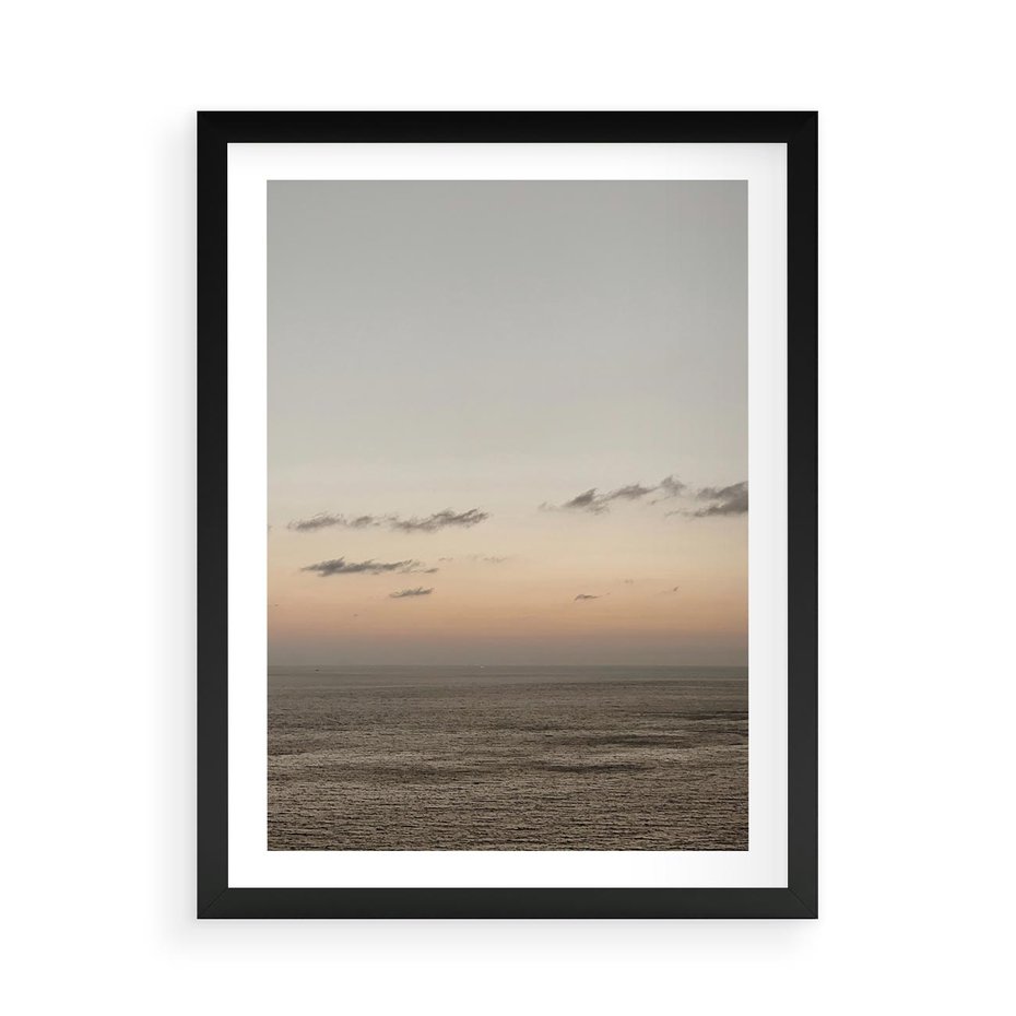 Plakat w ramie 50x70 - Chwila Romantyzmu - morze, niebo - rama czarna