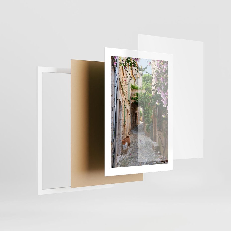 Plakat w ramie 30x40 - Ścieżka W Nieskończoność - uliczka, perspektywa - rama biała