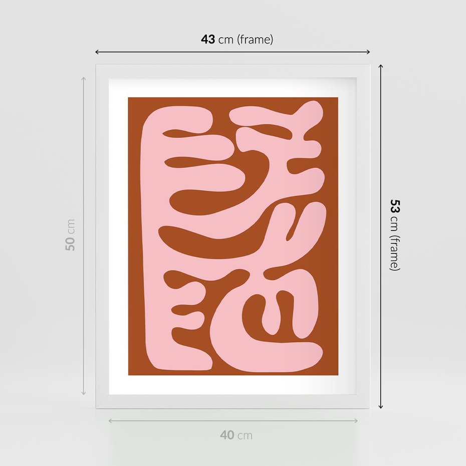 Plakat w ramie 40x50 - Migotliwe Boho Marzenia - abstrakcyjny obraz, plakat - rama biała