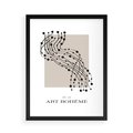 Plakat w ramie 50x70 - Migocące Konstrukcje Abstrakcji - sztuka minimalizmu, biało czarna rycina - rama czarna