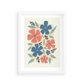 Plakat w ramie 30x40 - Kolorowe Pasmo - kwiaty, nowoczesna abstrakcja - rama biała