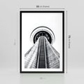 Plakat w ramie 50x70 - Perspektywa Wieży - architektura, wieża - rama czarna