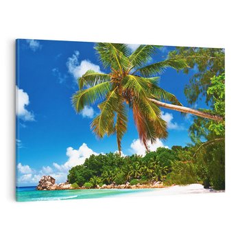Obraz na płótnie 100x70 - Oaza palm na plaży - palma, plaża