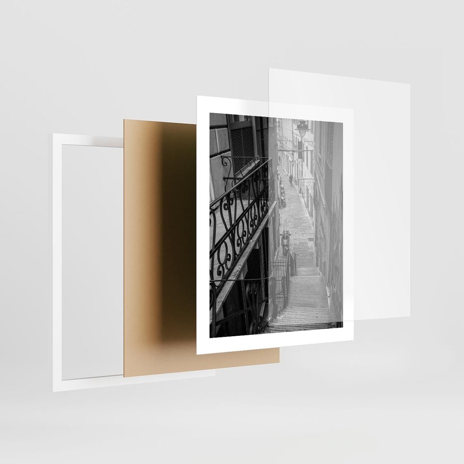 Plakat w ramie 40x50 - Magiczne spacery - uliczka, perspektywa - rama biała