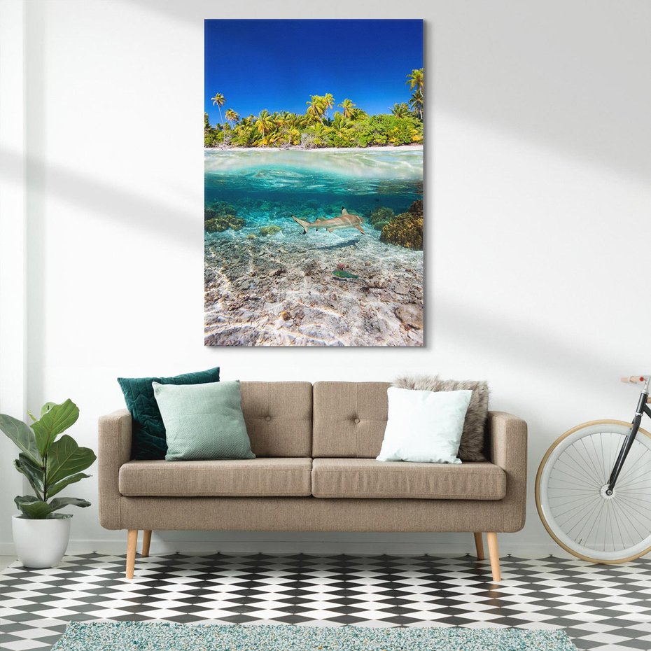 Obraz na płótnie 70x100 - Tropikalne Morze i Kolorowa Rafa - tropikalne, morze