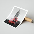 Plakat bez ramy 21x30 - Autobusy w tętniącym życiem Londynie - Londyn, autobus