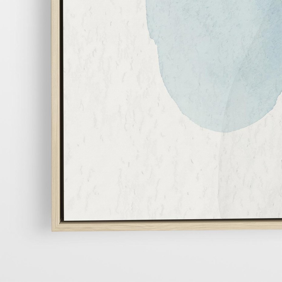 Obraz w ramie 80x80 - Akwarelowa Symfonia Natury - abstrakcyjne delikatne plamy, akwarelowe - rama drewno