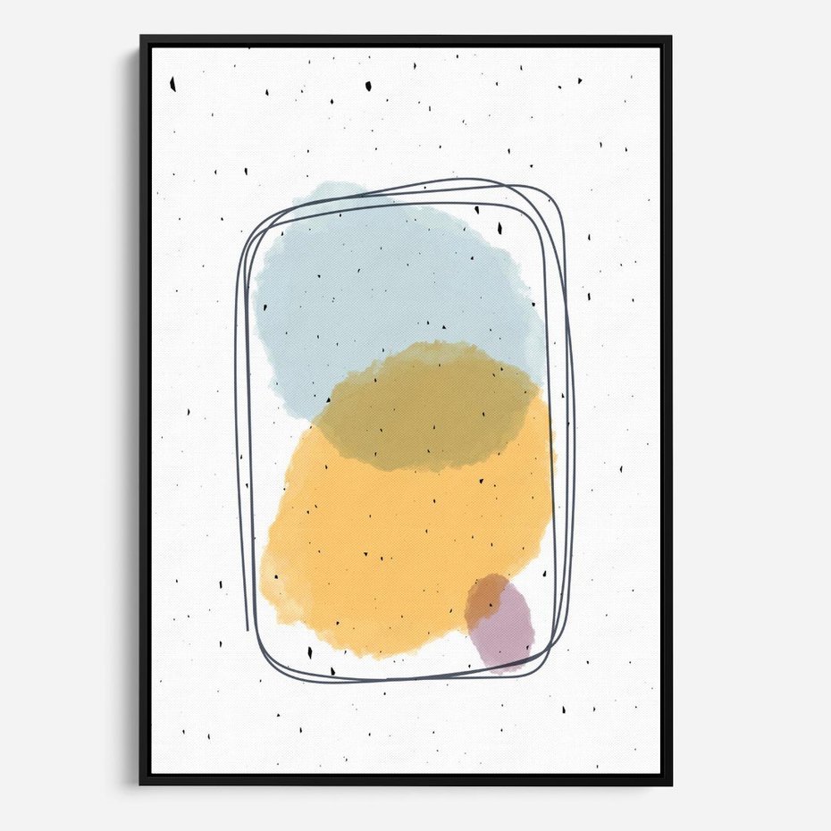 Obraz w ramie 70x100 - Wibracje Linii - abstrakcyjna kompozycja, jak ręcznie malowana - rama czarna