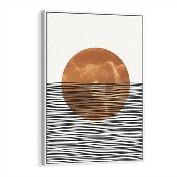 Obraz w ramie 50x70 - Okrąg Mocy - boho obraz, geometria - rama biała