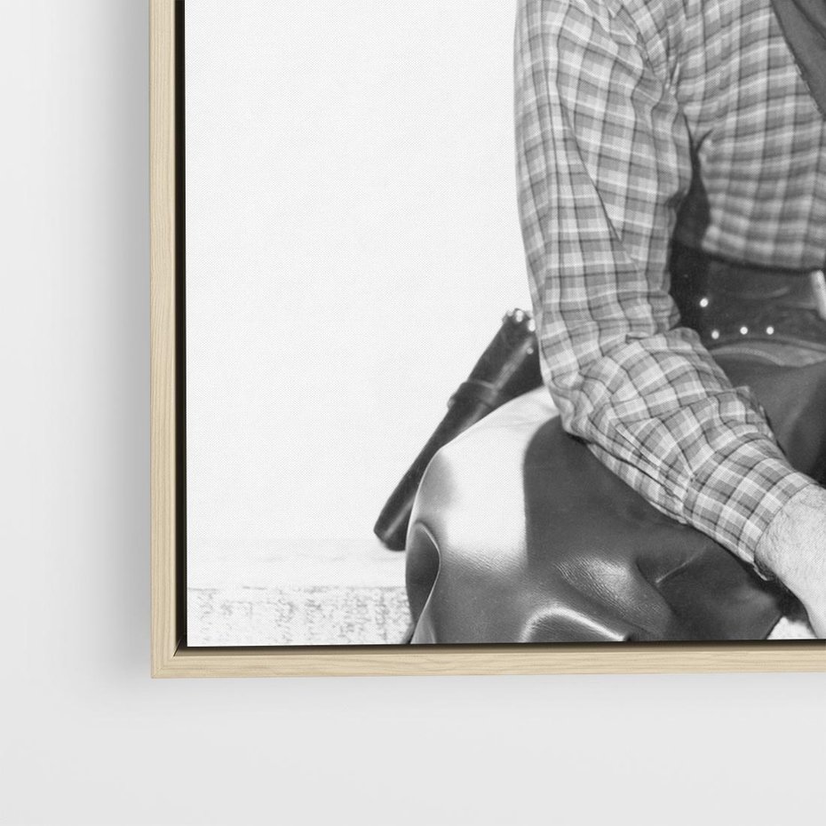 Obraz w ramie 50x50 - Dziki Zachód - retro zdjęcie, czarno białe - rama drewno