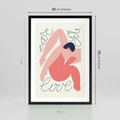 Plakat w ramie 50x70 - Dźwięk ciszy na płótnie - para zakochanych, graficzny obraz - rama czarna