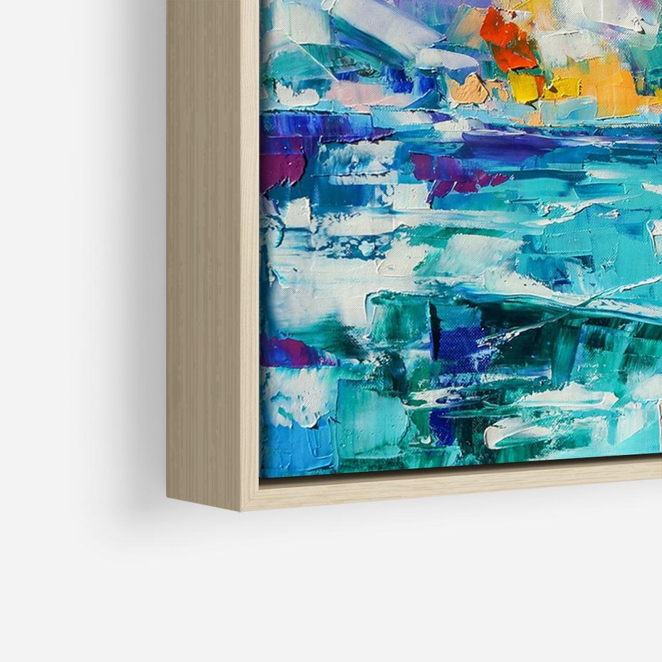 Obraz w ramie 70x50 - Mistyka Górskich Marzeń - abstrakcja, pejzaż gór - rama drewno