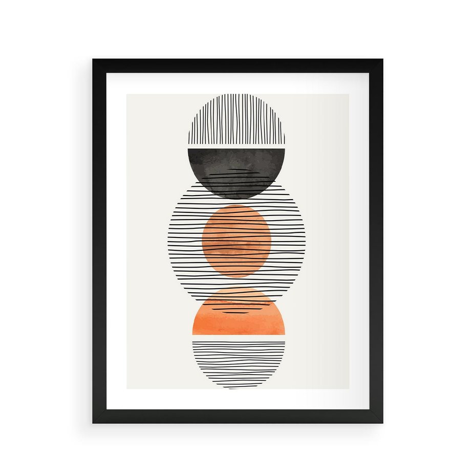 Plakat w ramie 40x50 - Geometryczna Abstrakcja - abstrakcja, nowoczesny obraz - rama czarna