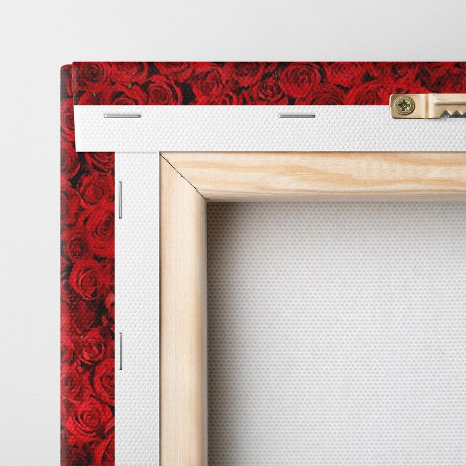 Obraz na płótnie 120x40 - Czerwona Pasja - czerwone, róże