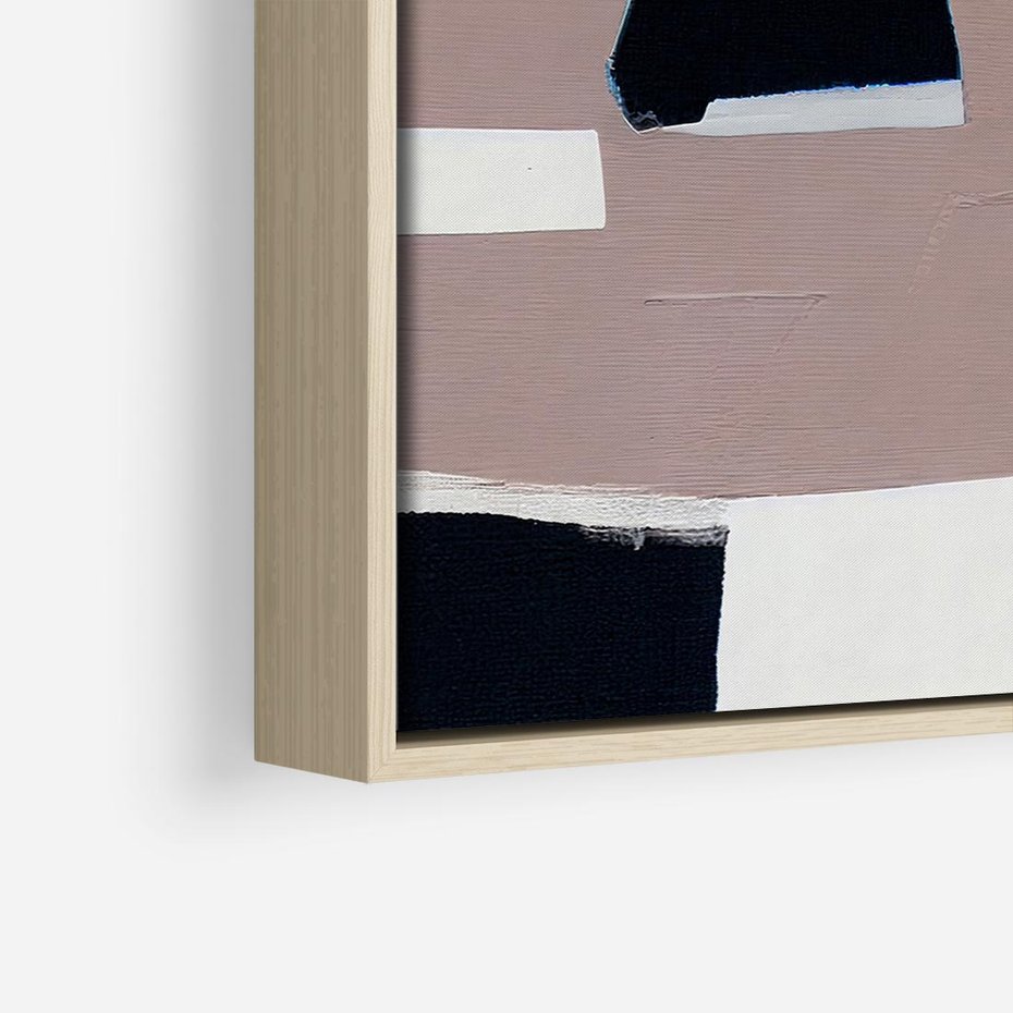 Obraz w ramie 50x50 - Wyrażona cisza abstrakcji - abstrakcyjne, nieregularne kształty - rama drewno