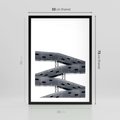 Plakat w ramie 50x70 - Monochromatyczna Sztuka Nowoczesnych Budynków - architektura, nowoczesne formy - rama czarna