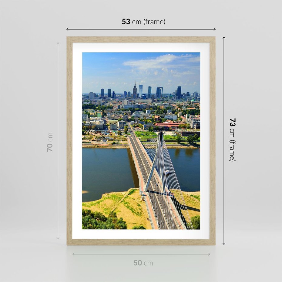 Plakat w ramie 50x70 - Most w metropolii - most, miato - rama drewno