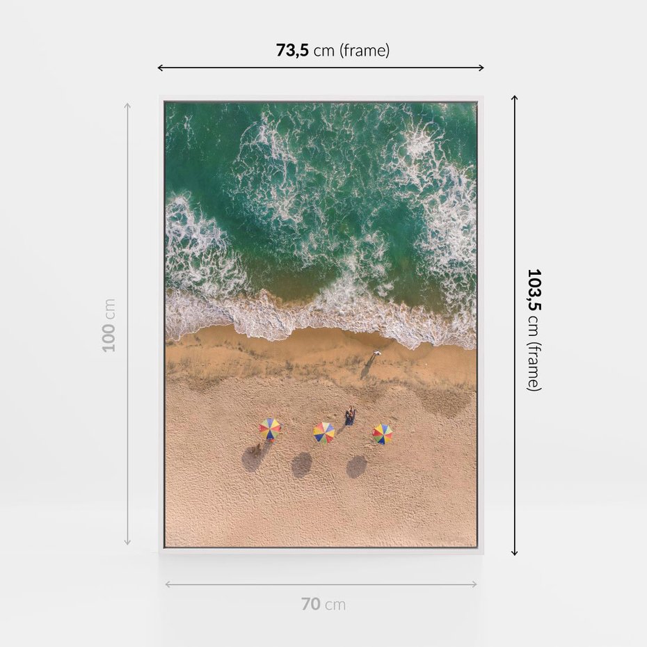 Obraz w ramie 70x100 - Letnie Wakacje na Horyzoncie - plaża, morze - rama biała