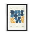 Plakat w ramie 50x70 - Błękitne Nowości - niebieskie kwiaty, nowoczesna sztuka - rama czarna