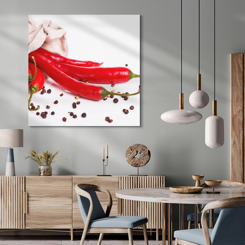 Obraz na płótnie 50x50 - Eksplodujące Smaki: Papryczki i Warzywa - papryczki, warzywa