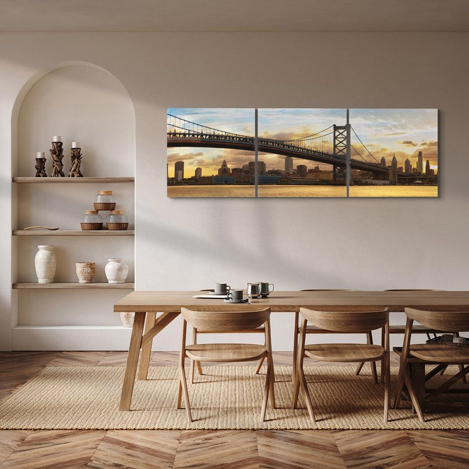 Obraz na płótnie 90x30 - Most w amerykańskim stylu - Philadelphia, most