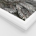 Plakat w ramie 30x40 - Cisza Zimowej Natury - zima, iglaste gałązki - rama biała