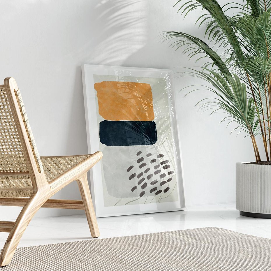 Plakat bez ramy 30x40 - Impulsy Podróżnych Marzeń - geometryczne elementy, stonowane kolory