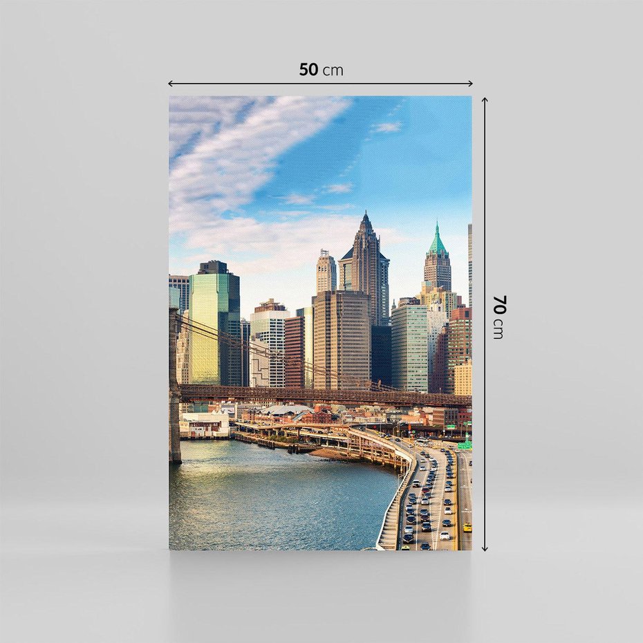 Obraz na płótnie 50x70 - Manhattan o zmroku - Nowy Jork, Manhattan