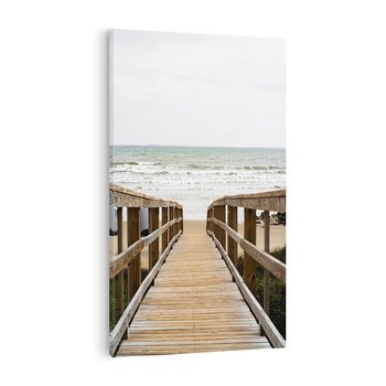 Obraz na płótnie 80x120 - Morze i drewniany pomost - morze, pomost