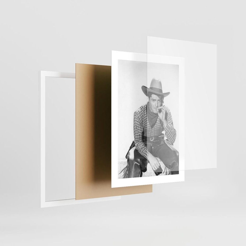 Plakat w ramie 30x40 - Dziki Zachód - retro zdjęcie, czarno białe - rama biała