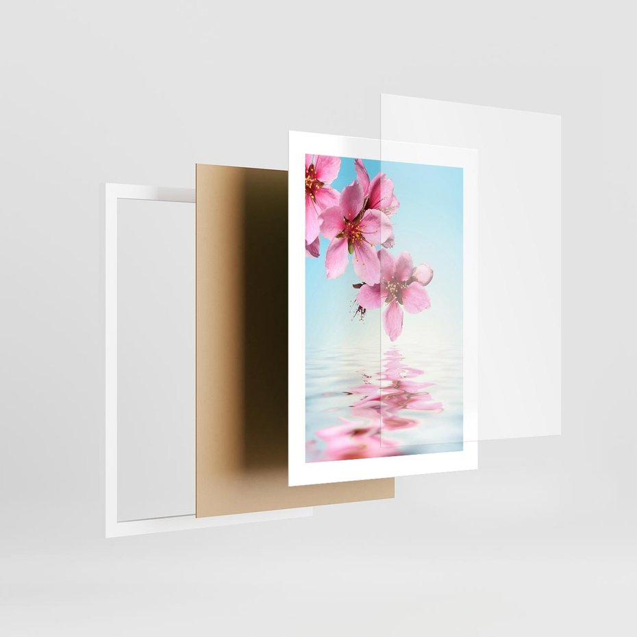 Plakat w ramie 30x40 - Magia kwitnącej wiśni - kwitnąca, wiśnia - rama biała