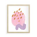 Plakat w ramie 40x50 - Migoczące Pastelowe Kształty - akwarela, minimalizm - rama drewno