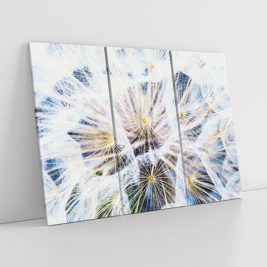 Obraz na płótnie 120x80 - marzenia w locie - dmuchawce, dmuchawiec