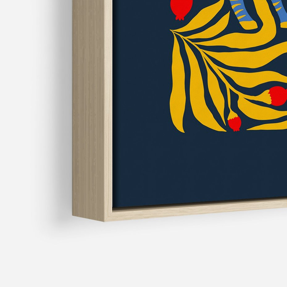 Obraz w ramie 70x100 - Wibracje Wyobraźni - zebra, granatowe tłó - rama drewno