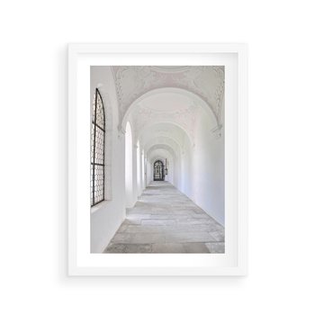 Plakat w ramie 30x40 - Architektoniczne Przejście - architektura, korytarz - rama biała