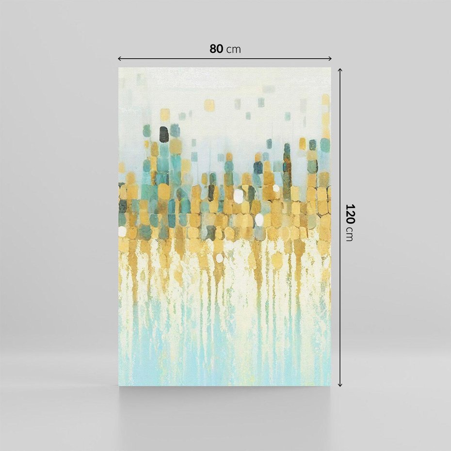 Obraz na płótnie 80x120 - Turkusowa Harmonia - abstrakcja, geometryczne plamki