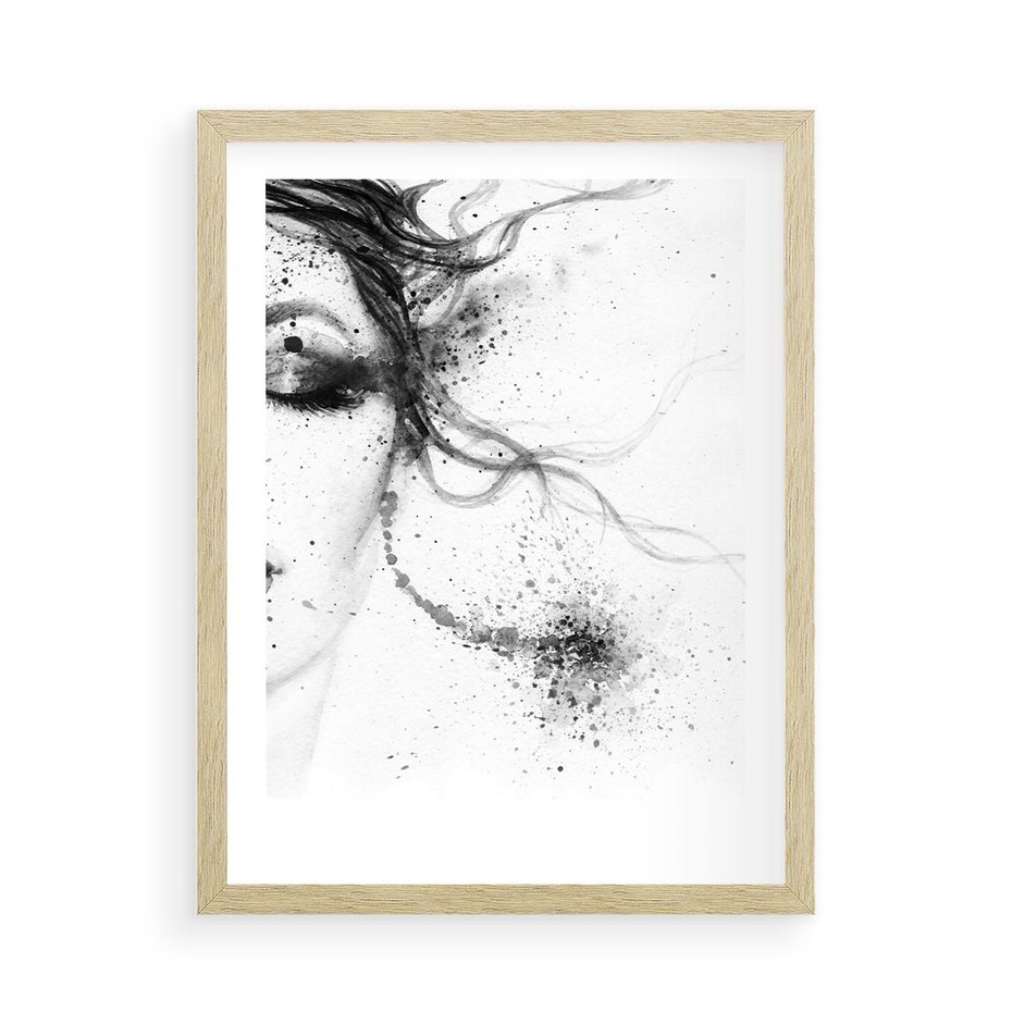 Plakat w ramie 50x70 - Eksplozja Kolorów - akwarela, abstrakcja - rama drewno