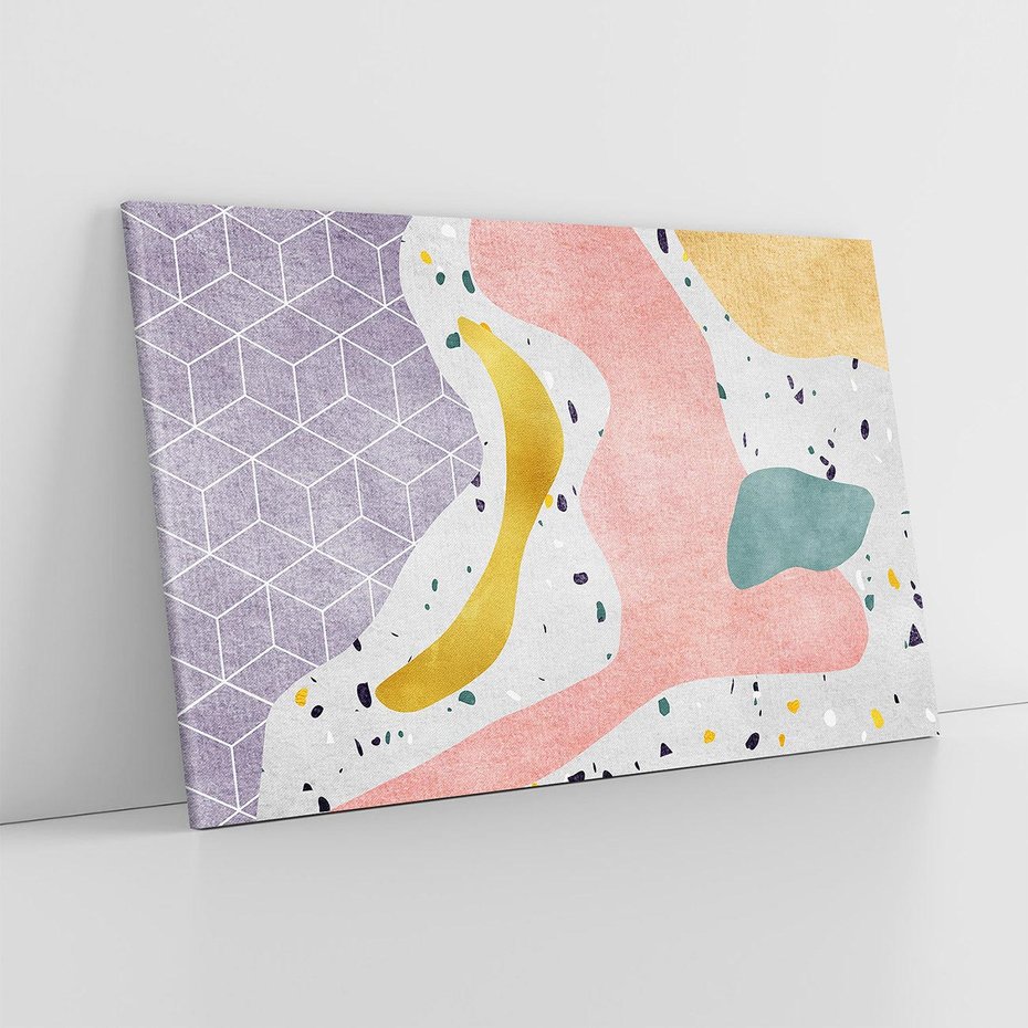 Obraz na płótnie 70x50 - Eklektyczny Mix - kolaż, pastelowe abstrakcyjne plamy