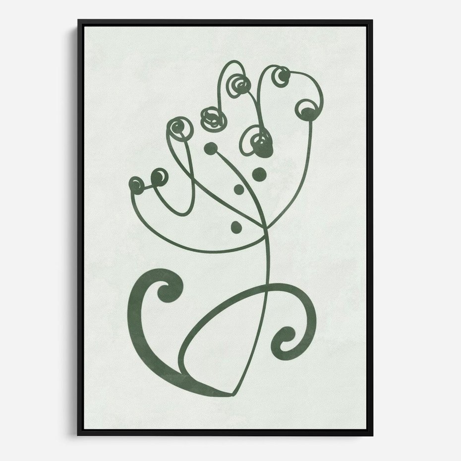 Obraz w ramie 70x100 - Zieleń Wyjątkowego Ukojenia - zielony odcień, abstrakcja - rama czarna