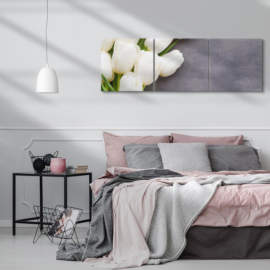 Obraz na płótnie 120x40 - Tulipanowa Kolorystyka - tulipany, kwiaty