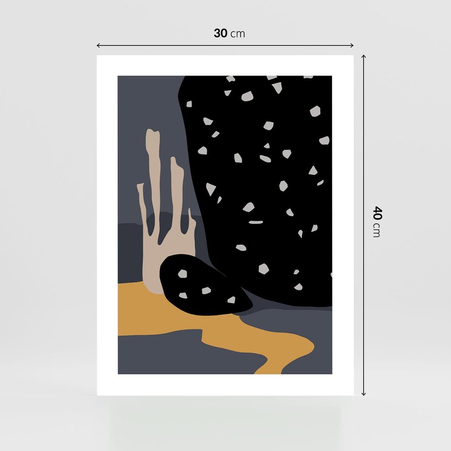 Plakat bez ramy 30x40 - Formy Szarości - ciemny, mroczny plakat