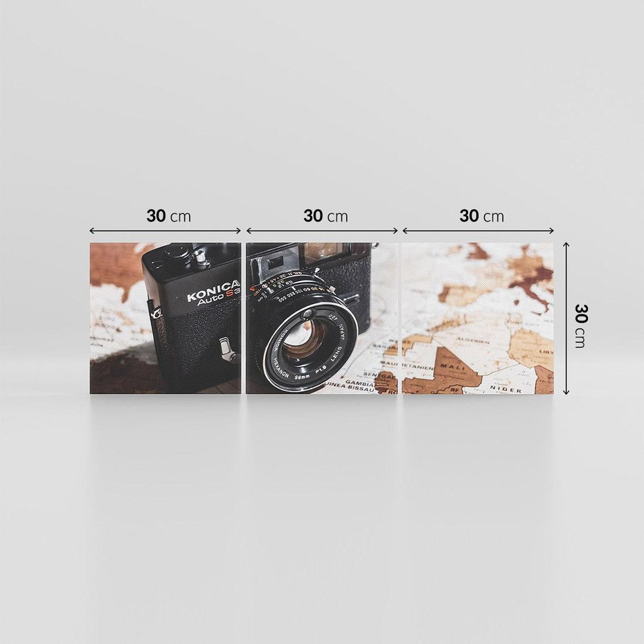 Obraz na płótnie 90x30 - Fotograficzna Przygoda Retro - aparat, retro