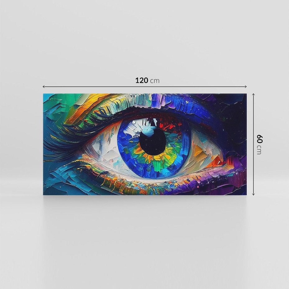 Obraz na płótnie 120x60 - Mistyka Tęczowego Oka - oko, obraz olejny