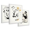 Zestaw obrazy w ramie 30x40 galeria - Abstrakcja, jak, Picasso, nowoczesny - rama biała